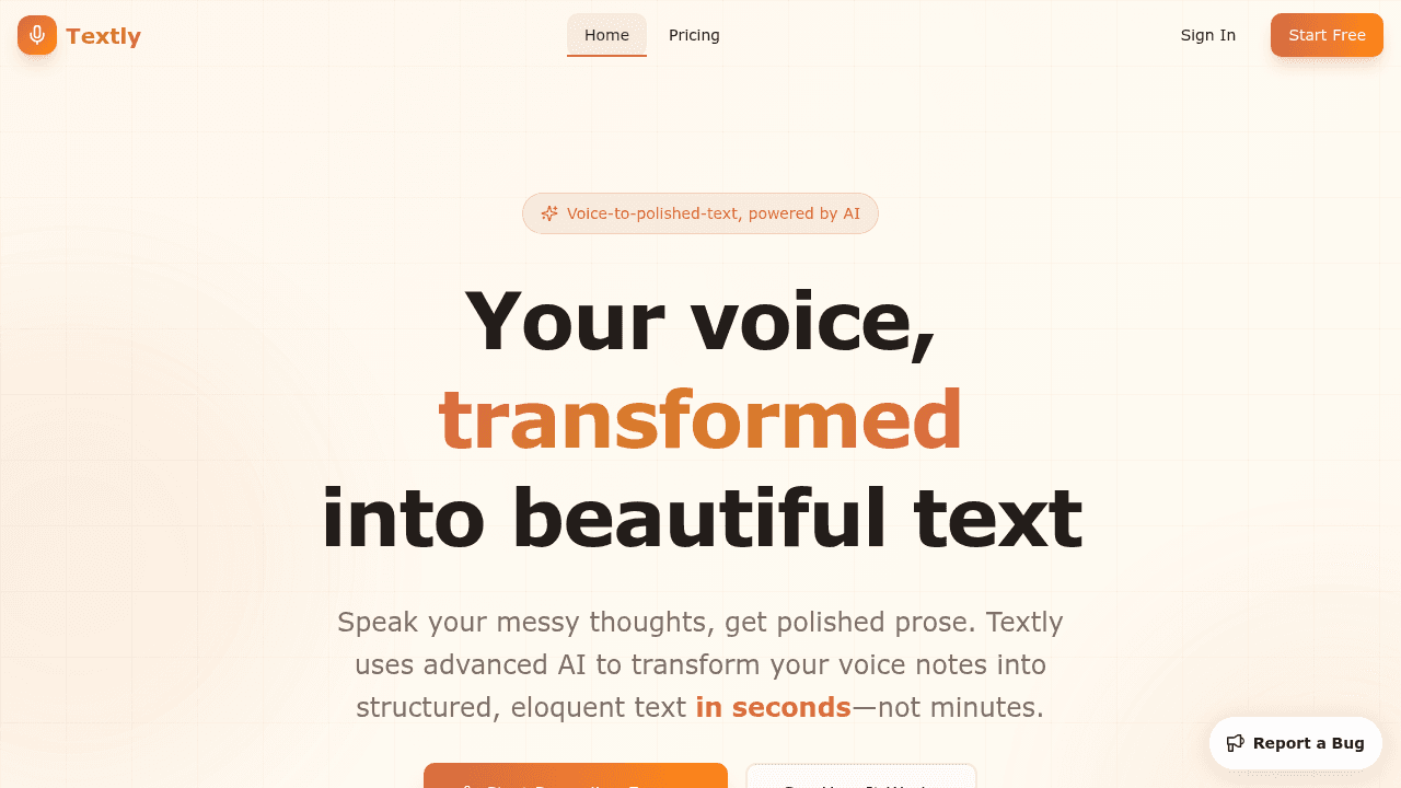 Textly website preview